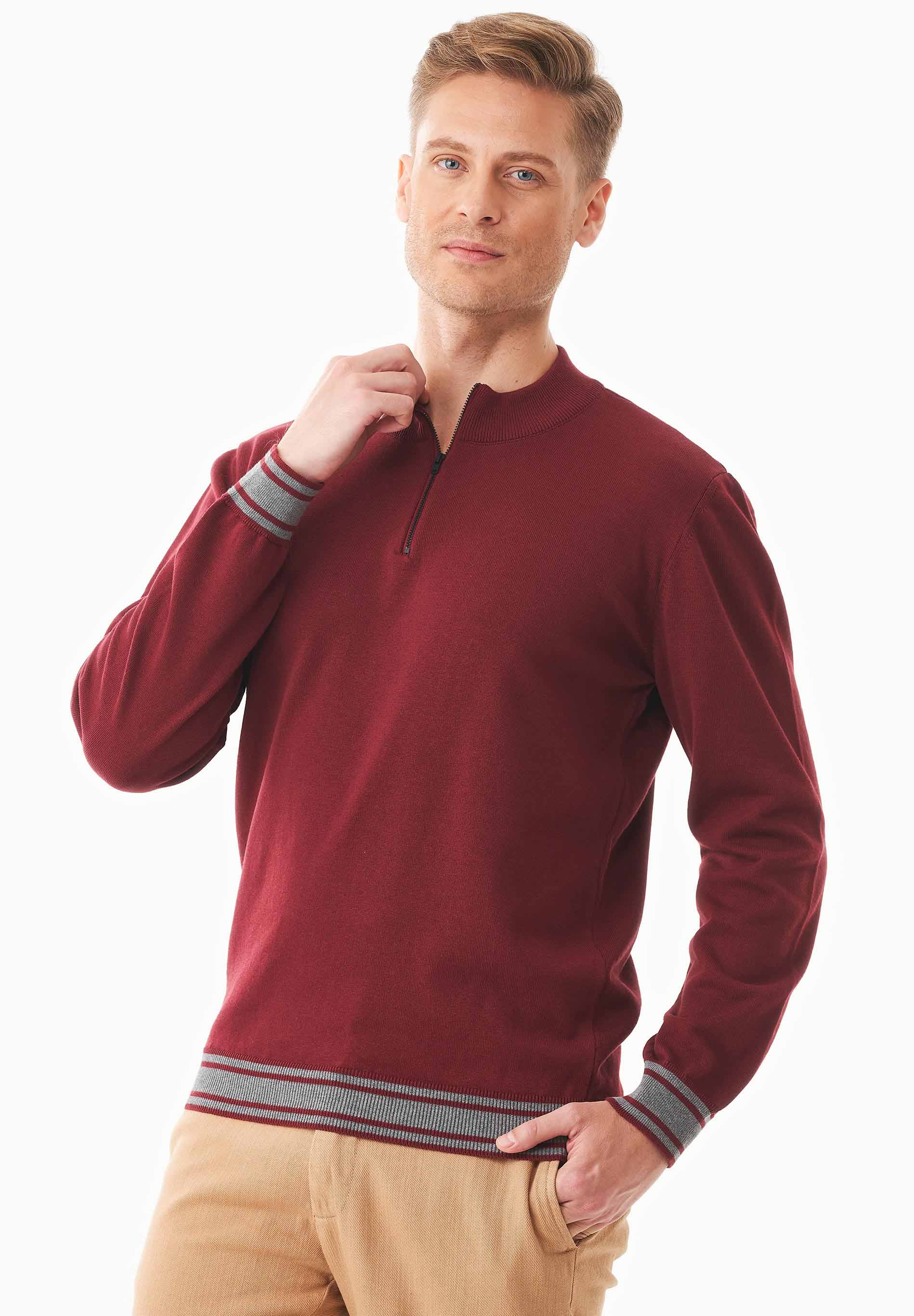 Pullover aus Bio-Baumwolle mit Troyerkragen