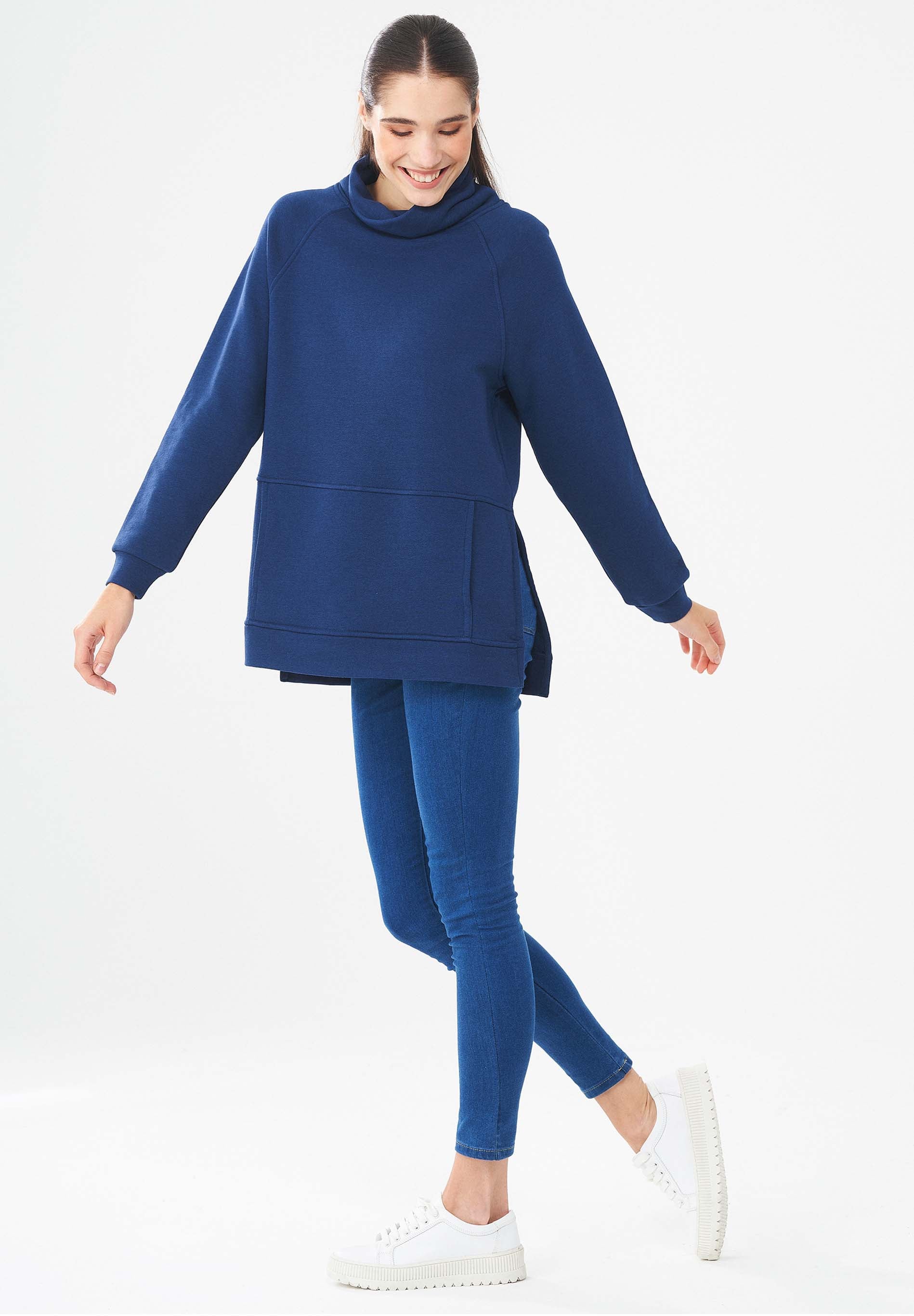 Sweatshirt aus Bio-Baumwolle & Modal mit recyceltem Polyester