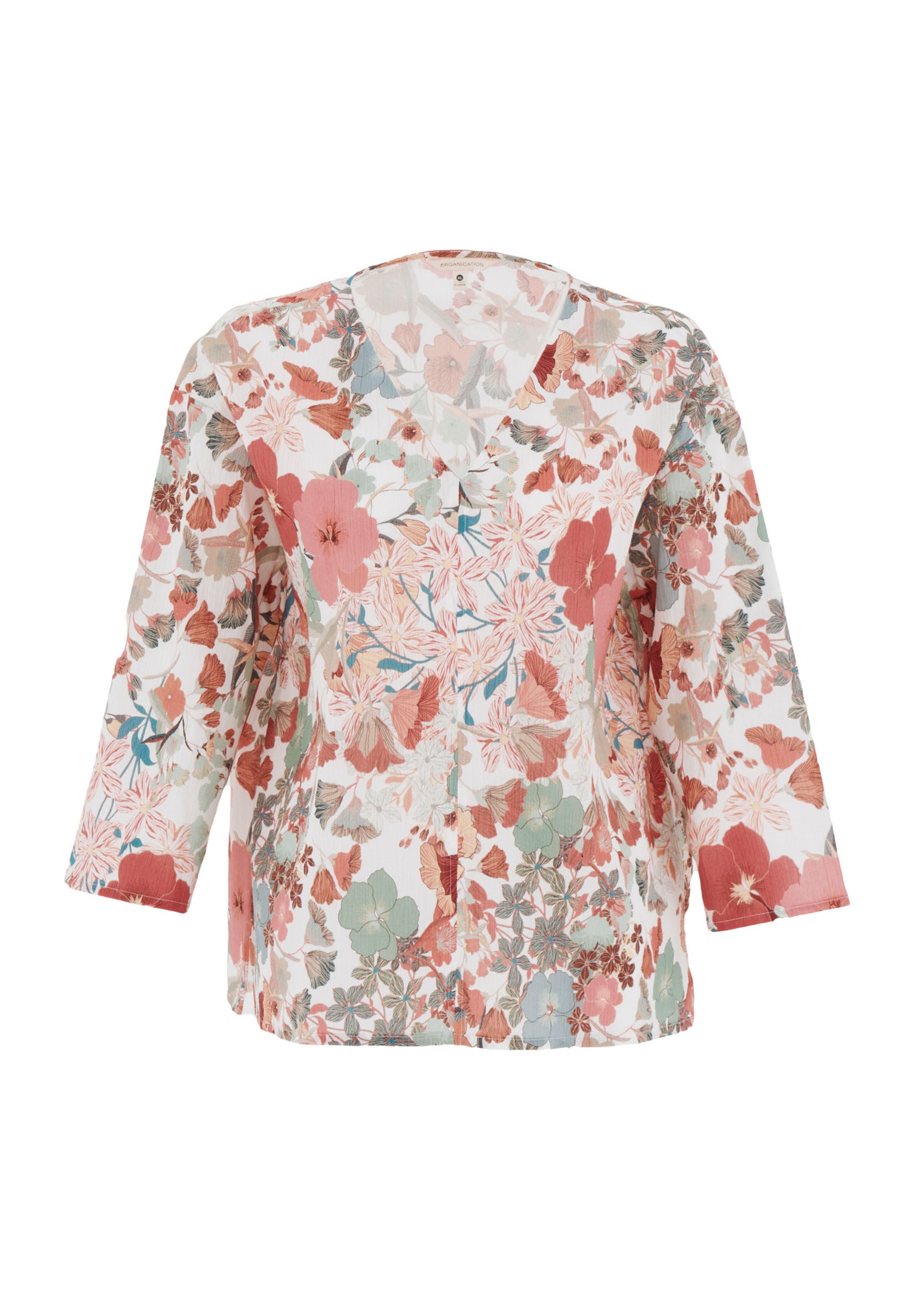 Bluse aus Bio-Baumwoll-Voile mit Blumenmuster