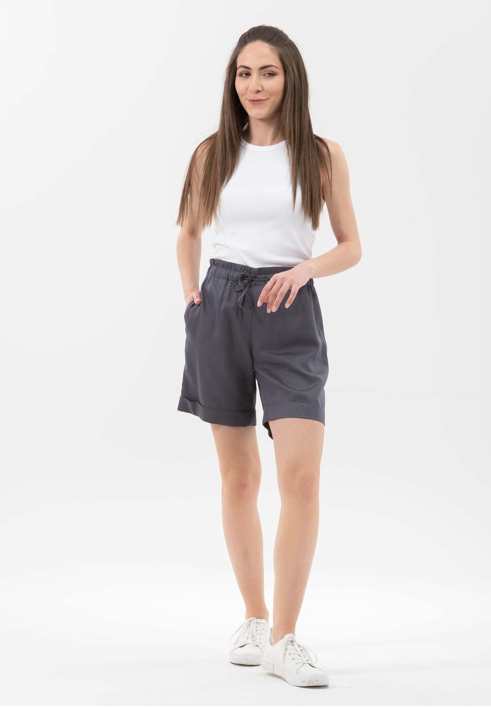 Paperbag-Shorts aus TENCEL™ Lyocell mit Kordelzug