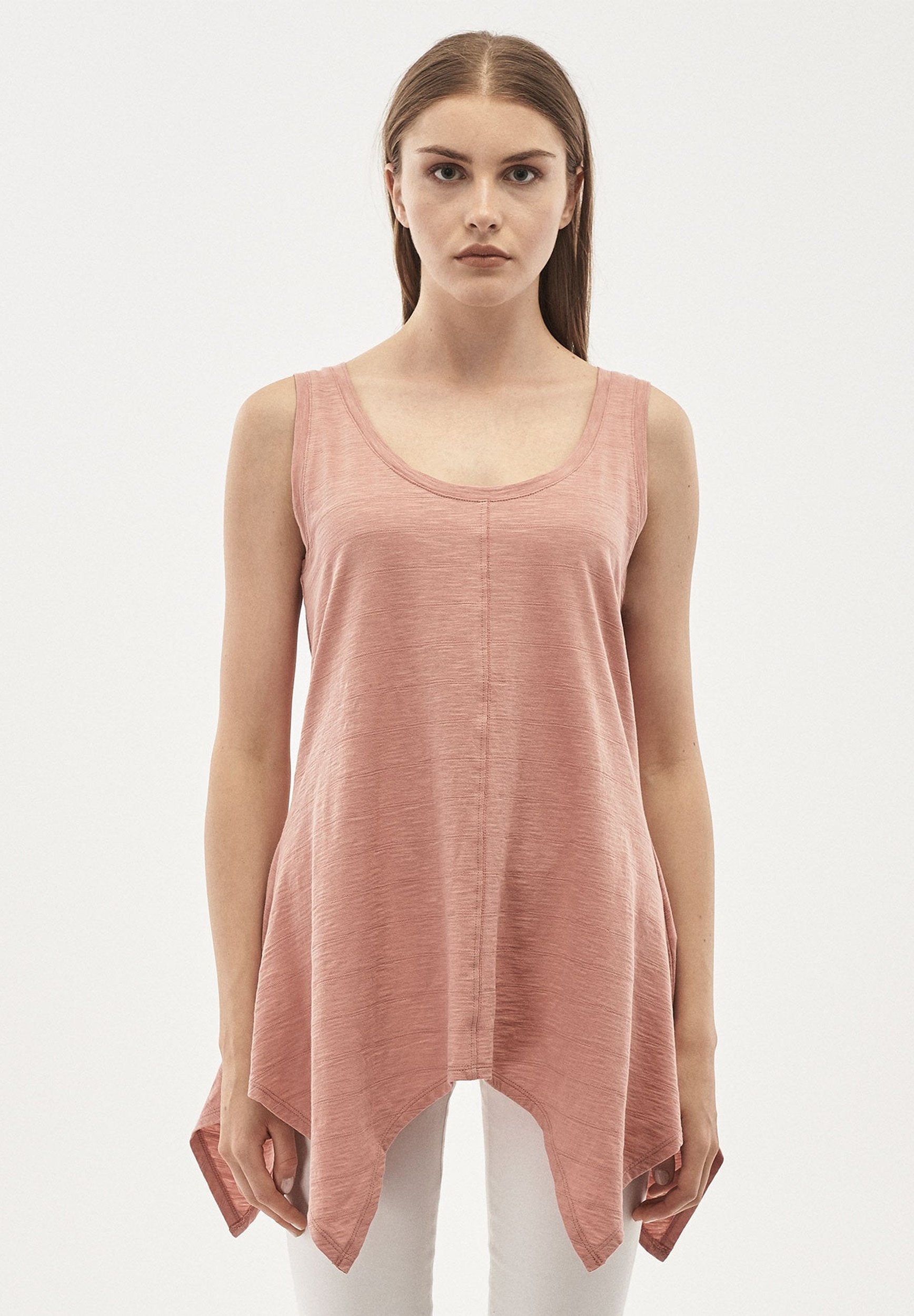 Tank-Top aus Bio-Baumwolle mit Asymmetrischem Saum