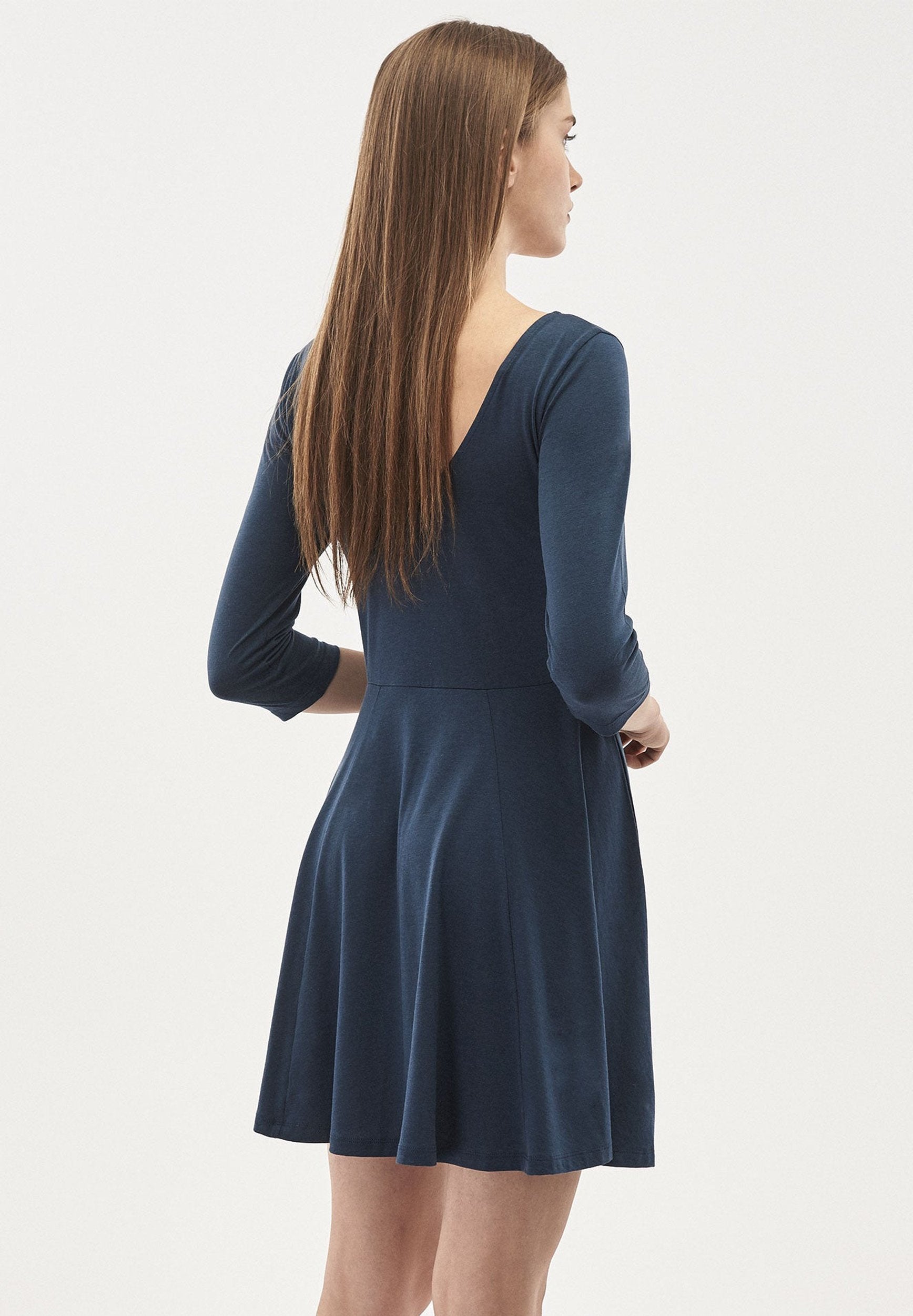 Jerseykleid aus TENCEL™ Lyocell-Mix mit 3/4-Ärmeln