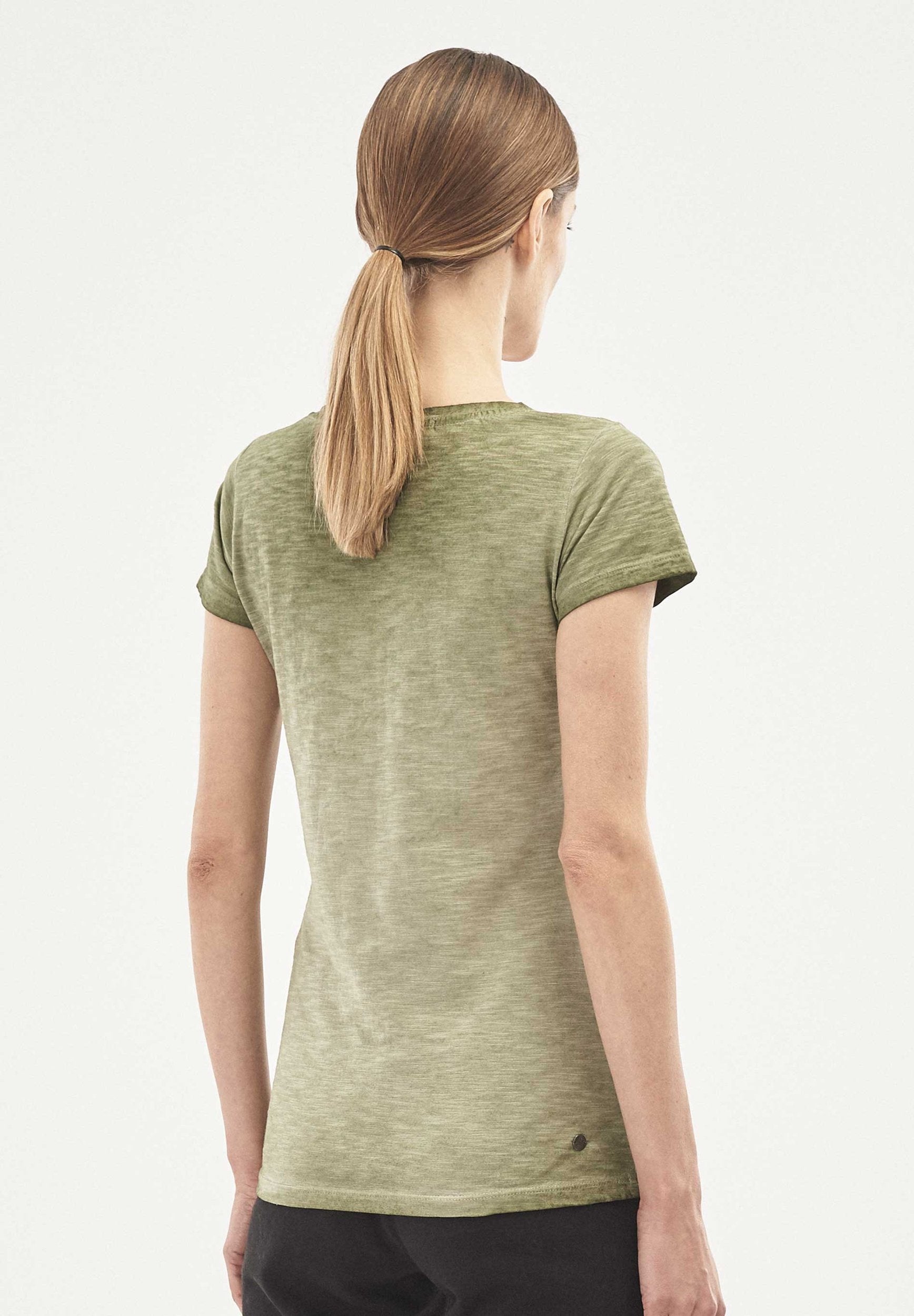 Garment Dyed T-Shirt aus Bio-Baumwolle mit Print